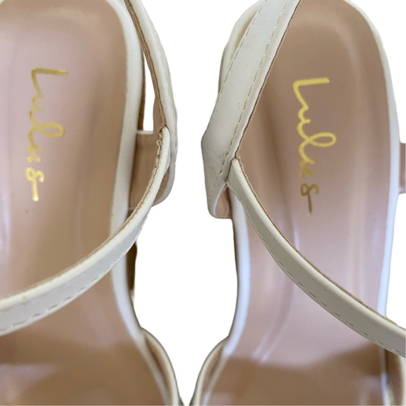 Lulu's White Cork Wedge 4" Ankle Strap Sandal.Casual Summer. Sz 7 - Picture 7 of 15